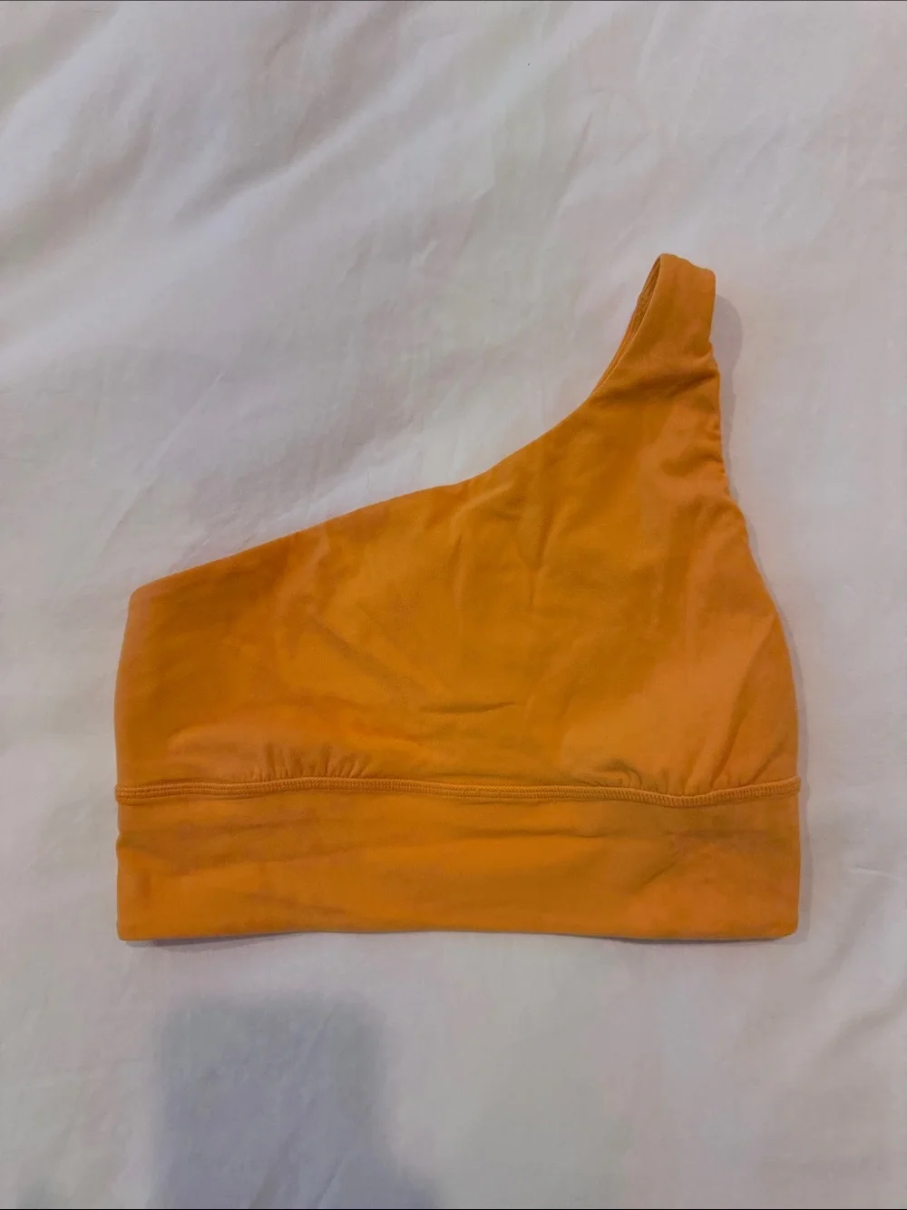 Lululemon one shoulder sports bra size 6 orange